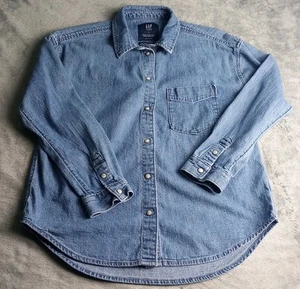 Pearl Button Gap TEEN Boys Shirt Denim Jean Button Down Long Sleeve,Sz 10 Large - Picture 1 of 14