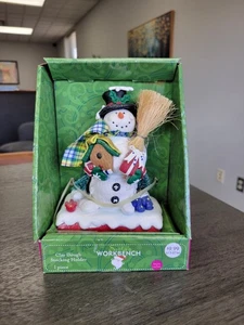 New in Box Adorable VTG 2002 Jo-Ann Stores Snowman Stocking Hanger / Holder  - Picture 1 of 24