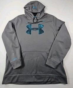 Under Armour Storm Hoodie Herren 2XL grau blau Loose Fit Grafik Logo Sweatshirt - Bild 1 von 11