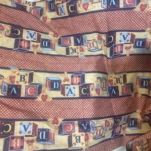 Red Gingham Border Daisy Kingdom Fabric 1997 First Friends Bumper 3 Yds 26” X44” - Picture 1 of 15