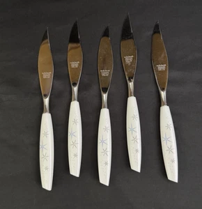 Set 5 coltelli vintage Sheffield England MCM Atomic manico starburst - Foto 1 di 6