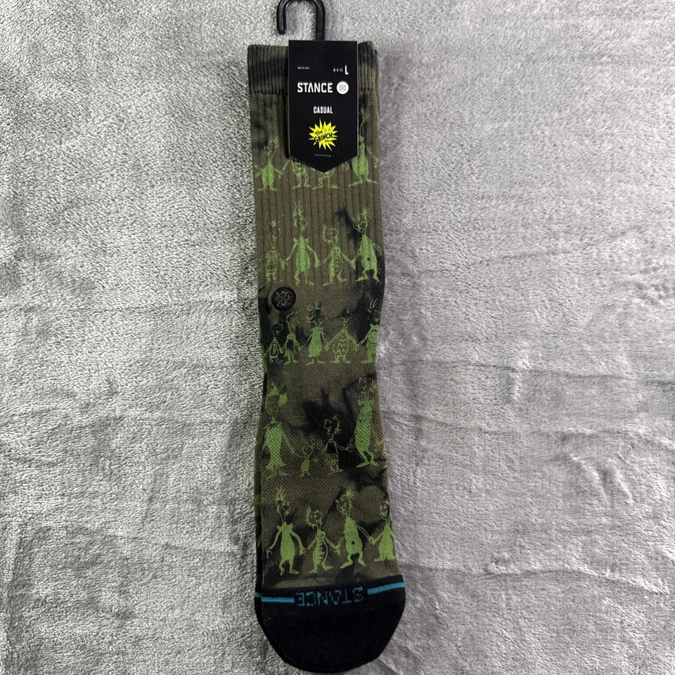 Stance x The Grinch Casual Crew Socks - Down In Whovile Crew - Men's LARGE 9-13