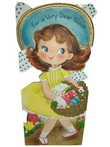 Vintage 1950 Easter Greetings Card For A Very Dear Niece Ambassador Cards - Picture 1 of 10