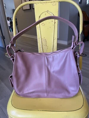 Bolso de Mano Desmo Cuero Rosa 2 Hebillas Bolsillos Laterales Hecho en Italia Foto 1 de 4