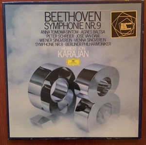 BEETHOVEN SYMPHONIE Nr. 8 und 9 ❤️ Herbert von Karajan 2 LPs 12" Schallplatten - Bild 1 von 16