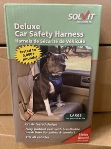 Deluxe gepolstertes Auto Sicherheit Hundegeschirr in blau passt großen 45-85 lbs Hund NEU - Bild 1 von 2