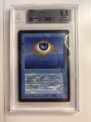 Magic the Gathering 1993 Beta Thoughtlace Limited Edition BECKETT GRD 8.5 NM-MT+ - Image 1 of 2