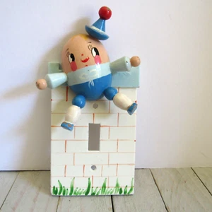 Vintage Switch Plate Cover Humpty Dumpty Plastic Fairy Tale Nursery - Picture 1 of 6