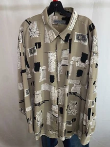 Maxini Collezione WILD Artwork Poly LONG SLEEVE SHIRT 2XL 18.5 x 36/37 - Picture 1 of 12