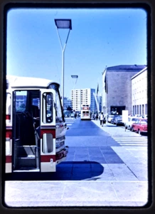 half frame slide Berlin Germany 1960's street scene bus cars German marked mount - Picture 1 of 2