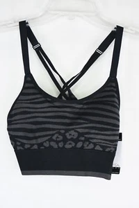 Women's Sofia Active Seamless Animal Print Sports Bra Black Medium(8-10) - Picture 1 of 4