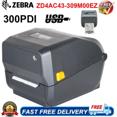 Zebra ZD4AC43-309M00EZ Direct Thermal Desktop Printer ZD421 300dpi USB Port New - Image 1 of 4