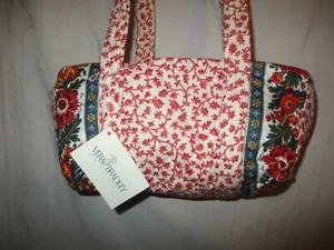 Vtg Vera Bradley Red Delft Shoulder Purse Duffle Tote Bag Prototype Deadstock - Picture 1 of 5