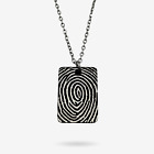 Personalised Full Fingerprint Mini Bar Necklace | Memorial Necklace | Keepsake