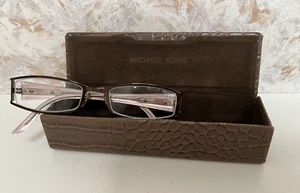 Michael Kors MK 423 241 Brown Eyeglasses 49/18 Zebra Print Metal Preowned w/Case - Picture 1 of 11