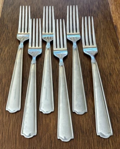 Lot of 6 Reed And Barton TARBOR Dinner Fork Stainless Flatware Glossy 8 1/8" - Picture 1 of 7