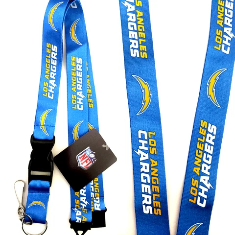 NFL Los Angeles Chargers Lanyard Key Ring Keychain ID Holder - Blue Cover