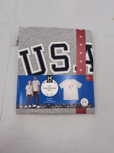 MM Adult Unisex Relaxed Fit Crew Neck Short Sleeve Americana Tee Gray XL AM25 - Picture 1 of 4