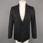 Apc Chest Size 40 Navy Solid Wool Notch Lapel Sport Coat