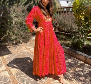 Eye-catching silk and cotton dress-M, Abito appariscente in seta e cotone-M - Picture 1 of 8