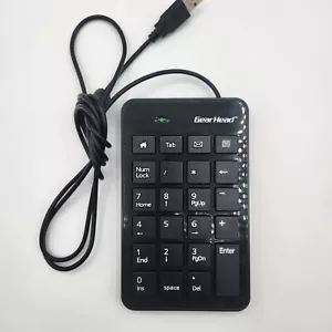 Gear Head Numeric 10 Ten Key Pad KP2300U Delete Space Backspace Black Wired USB - Picture 1 of 8