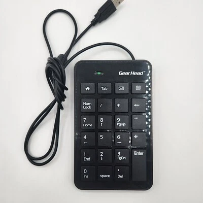 Gear Head Numeric 10 Ten Key Pad KP2300U Delete Space Backspace Black Wired USB - Image 1 of 4