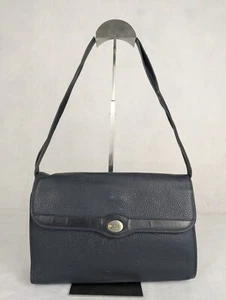 Christian Dior Authentic Leather Shoulder Bag Blue Made in France - Picture 1 of 15