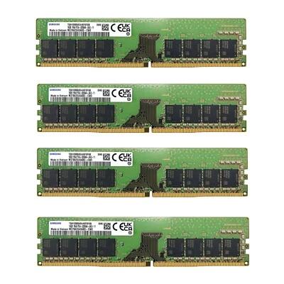 64GB (4X 16GB ) Samsung 1Rx8 DDR4 3200MHz PC4-25600 Non-ECC Desktop Memory RAM - Image 1 of 4
