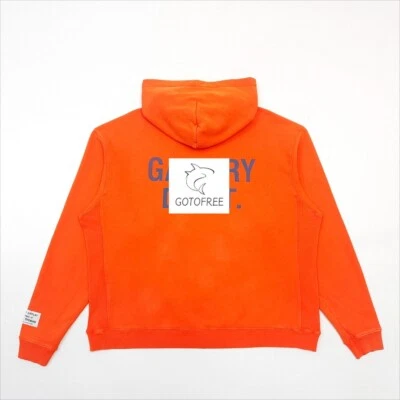 GOTOFREE ORANGE GD VINTAGE DISTRESSED HOODIE HOODED PULLOVER JUMPER SWEATSHIRT - Image 1 of 4