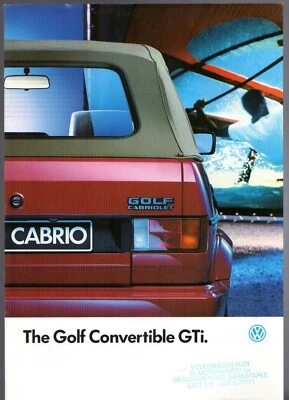 Volkswagen Golf Convertible GTi Mk1 1987-1988 UK Market Sales Brochure - Image 1 of 2