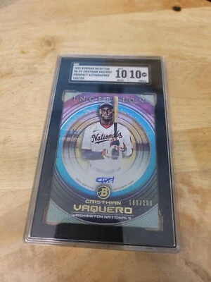 2022 Bowman Inception PA-CV Cristhian Vaquero Prospect Autographed 160/200 - Image 1 of 2