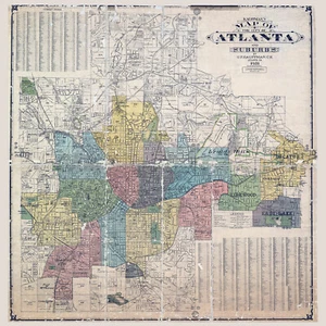 1921 Map of Atlanta Georgia - Picture 1 of 5