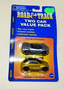 MAISTO NEW ON CARD ROAD & TRACK 2 CAR VALUE PACK PLYMOUTH SPYDER/ PT CRUISER #44 - Picture 1 of 3