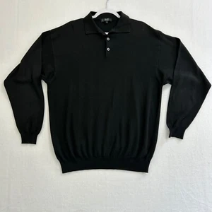 Raffi Linea Uomo Mens Sweater XL Collared Polo Black Made in Italy Lightweight - Picture 1 of 8