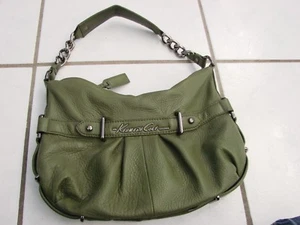 Kenneth Cole Cuero Shouder Bolso de Mano Cartera Verde Salvia 12" Usado en Excelente Condición - Imagen 1 de 8