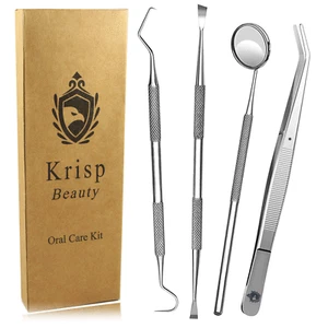 Dental Tooth Cleaning Kit Dentist Scraper Pick Tool Calculus Plaque Floss 4 PC - Picture 1 of 7