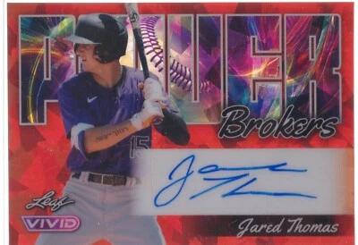 COLORADO ROCKIES 2024 Leaf Vivid Jared Thomas Auto 1/8 Power Brokers RED - image 1 of 2