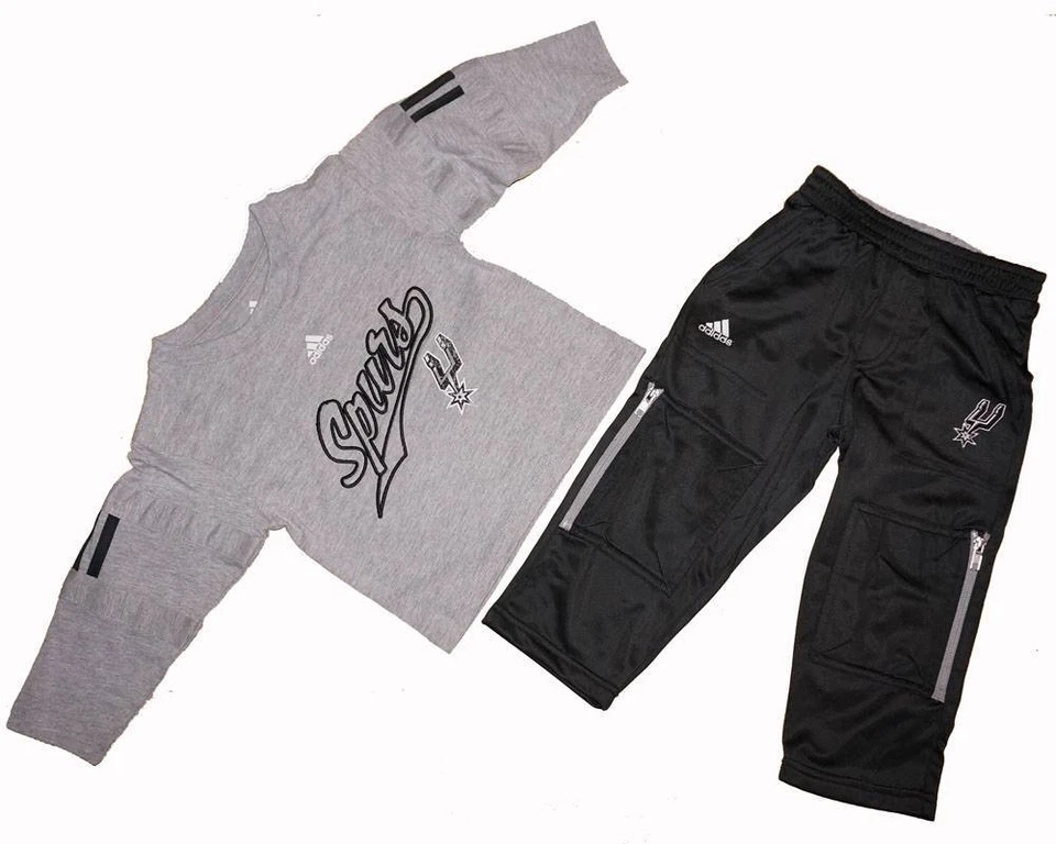 Adidas San Antonio Spurs NBA Niño 2 Piezas Manga Larga Camiseta y Pantalones Conjunto 2T-4T Foto 1 de 1