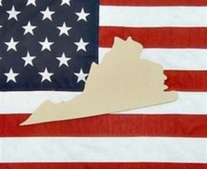 Wood Virginia Shape, State Cutout, MDF Wood Cutout, Wooden Paintable Craft - Picture 1 of 1