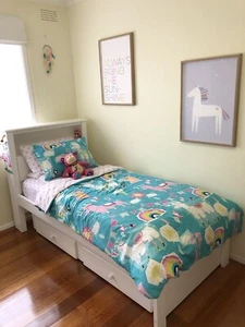 Single bed frame and Trundle (Great Storage), plus quality mattress. - Picture 1 of 3