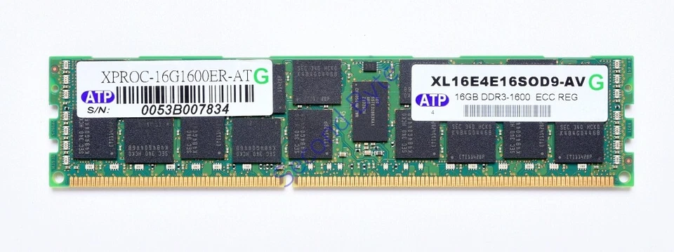 ATP 16GB (1 x 16GB) PC3-12800R DDR3-1600 REG ECC Server Memory XL6E4E16SOD9-AV - Image 1 of 1