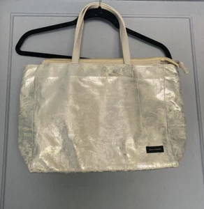 Doux Y’Saccs Silver Canvas Tote Bag 13”x10” - Picture 1 of 12