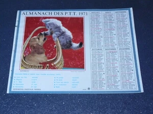 CALENDARIO PTT - 1971 - GATO Y PERRO - ESPECIMEN DE REPRESENTANTE - ORIGINAL - Imagen 1 de 1