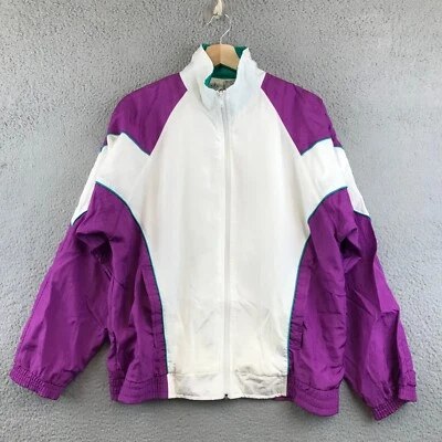 Chaqueta cortavientos vintage olímpica de EE. UU. cremallera completa bloques de colores talla M Foto 1 de 4