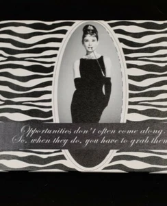 Audrey Hepburn Black & White Photo on Canvas with a Quote 10" x 7 3/4" - Picture 1 of 6