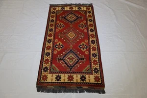 Alfombra de lana anudada a mano afgana de 2'7"" x 4'10"" ft - Imagen 1 de 8