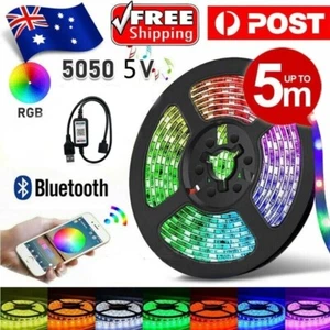 1-5M LED Strip Lights RGB 5V USB Bluetooth Control Desk Screen TV Backlight - Picture 1 of 12