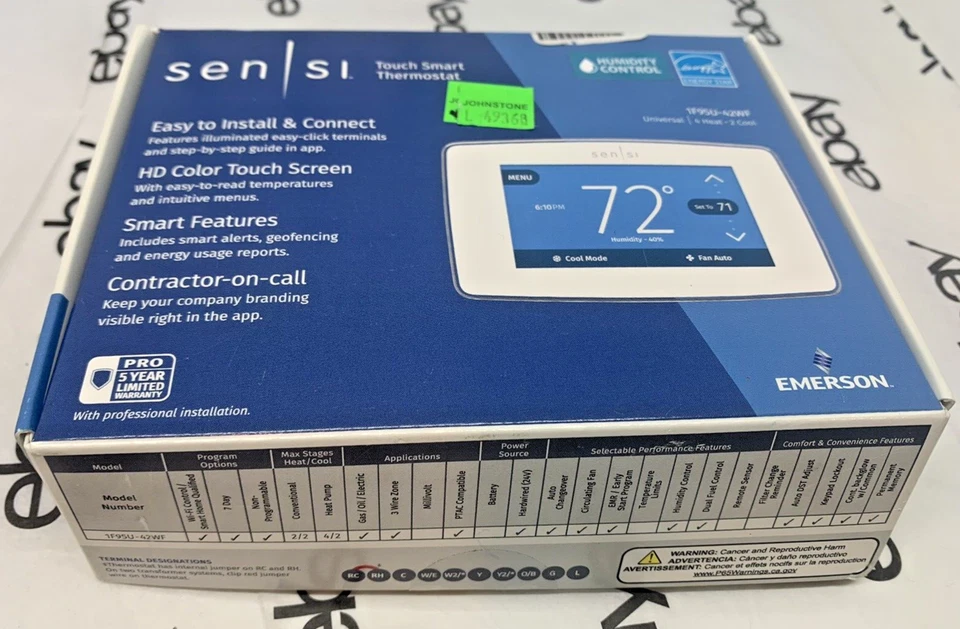 White-Rodgers 1F95U-42WF - Sensi™ Touch Wi-Fi Smart Thermostat - Image 1 of 3