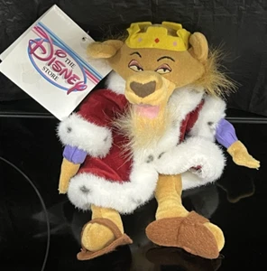 Peluche pupazzo vintage anni 90 Disney Store Prince John mini bean bag 9" Robin Hood nuovo con etichetta - Foto 1 di 13