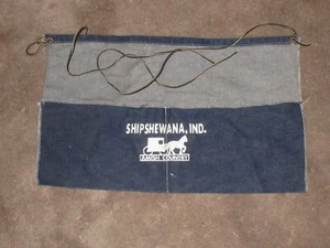 Vintage Denim Nail Pouch AMISH Vendors Bag SHIPSHEWANA IND Leather ties Money - Picture 1 of 3